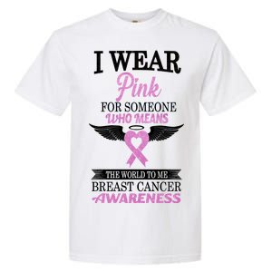 I Wear Pink Angel Breast Cancer Awareness Garment-Dyed Heavyweight T-Shirt