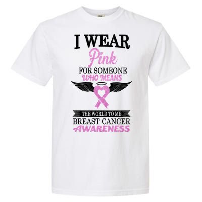 I Wear Pink Angel Breast Cancer Awareness Garment-Dyed Heavyweight T-Shirt