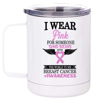 I Wear Pink Angel Breast Cancer Awareness 12 oz Stainless Steel Tumbler Cup