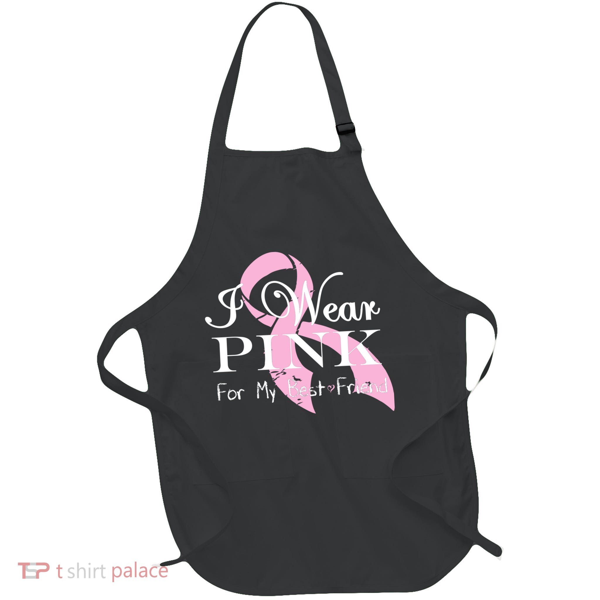 I Wear Pink For My Best Friend Full-Length Apron With Pockets