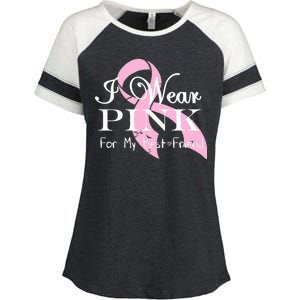 I Wear Pink For My Best Friend Enza Ladies Jersey Colorblock Tee