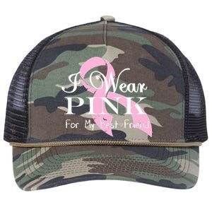 I Wear Pink For My Best Friend Retro Rope Trucker Hat Cap