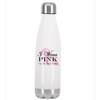 I Wear Pink For My Best Friend Stainless Steel Insulated Water Bottle