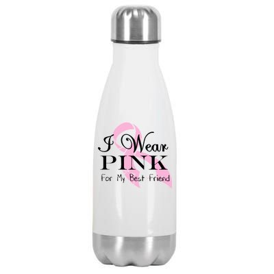 I Wear Pink For My Best Friend Stainless Steel Insulated Water Bottle