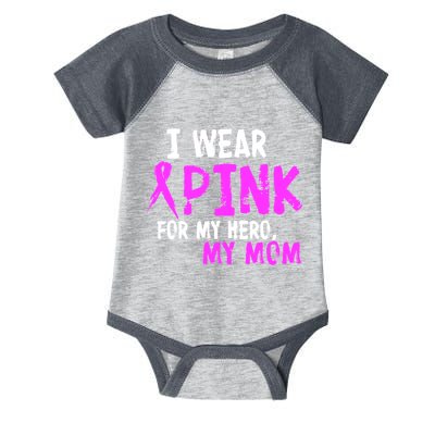 I Wear Pink For My Hero My Mom Infant Baby Jersey Bodysuit