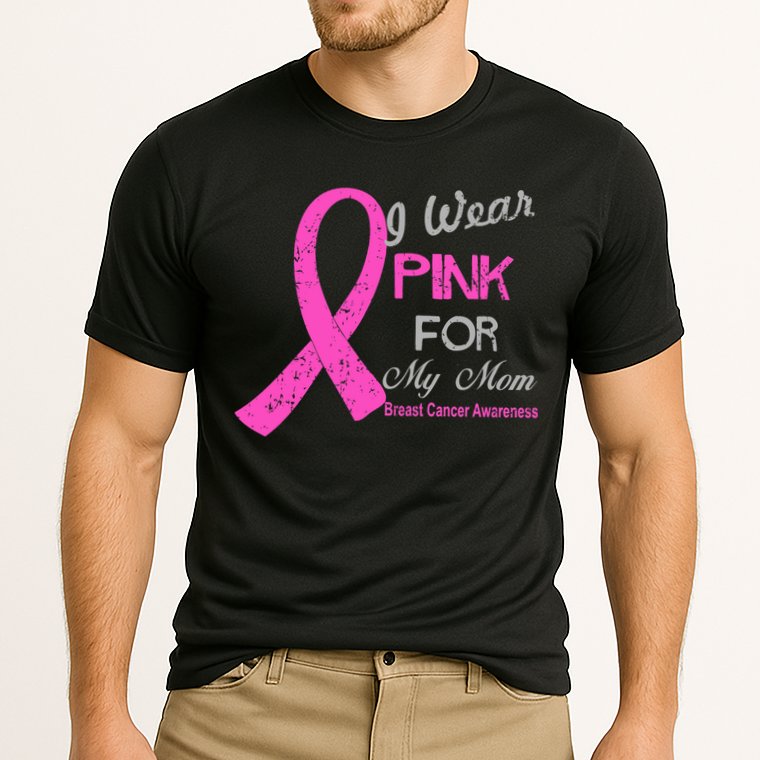 I Wear Pink For My Mom Breast Cancer Awareness Cooling Performance Crew T-Shirt