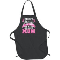 I Wear Pink For My Mom My Hero-Breast Cancer Awareness Full-Length Apron With Pockets