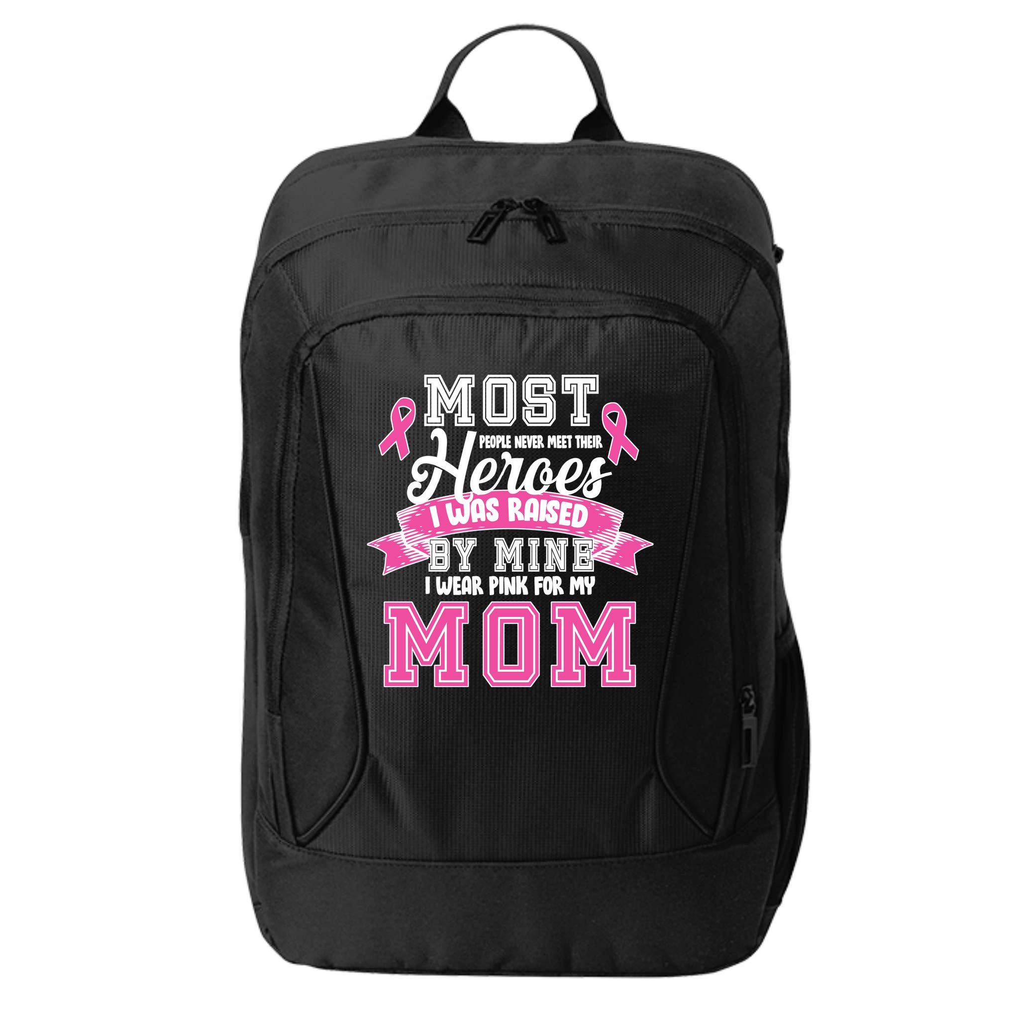 I Wear Pink For My Mom My Hero-Breast Cancer Awareness City Backpack