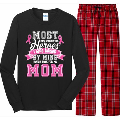 I Wear Pink For My Mom My Hero-Breast Cancer Awareness Long Sleeve Pajama Set