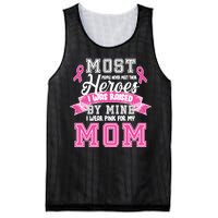 I Wear Pink For My Mom My Hero-Breast Cancer Awareness Mesh Reversible Basketball Jersey Tank