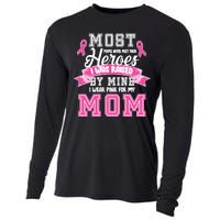 I Wear Pink For My Mom My Hero-Breast Cancer Awareness Cooling Performance Long Sleeve Crew