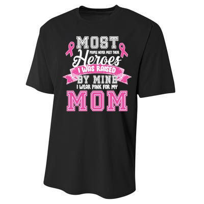 I Wear Pink For My Mom My Hero-Breast Cancer Awareness Performance Sprint T-Shirt