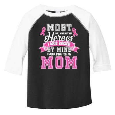 I Wear Pink For My Mom My Hero-Breast Cancer Awareness Toddler Fine Jersey T-Shirt