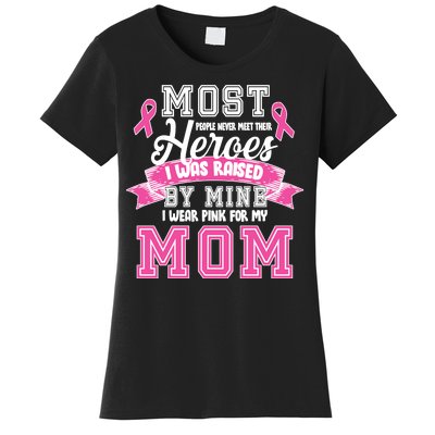 I Wear Pink For My Mom My Hero-Breast Cancer Awareness Women's T-Shirt