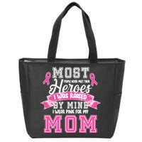 I Wear Pink For My Mom My Hero-Breast Cancer Awareness Zip Tote Bag