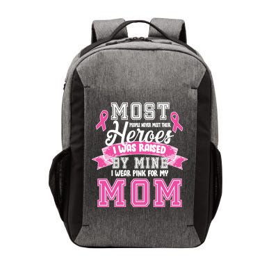 I Wear Pink For My Mom My Hero-Breast Cancer Awareness Vector Backpack