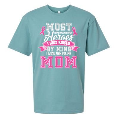 I Wear Pink For My Mom My Hero-Breast Cancer Awareness Sueded Cloud Jersey T-Shirt