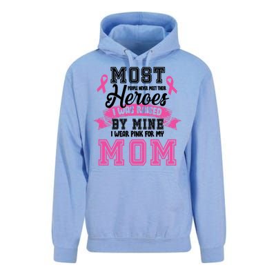 I Wear Pink For My Mom My Hero-Breast Cancer Awareness Unisex Surf Hoodie