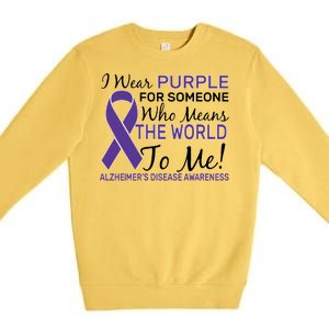 I Wear Purple Alzheimer's Disease Awareness Premium Crewneck Sweatshirt