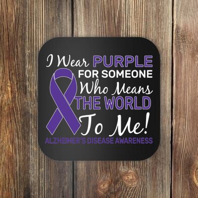 I Wear Purple Alzheimer's Disease Awareness Coaster