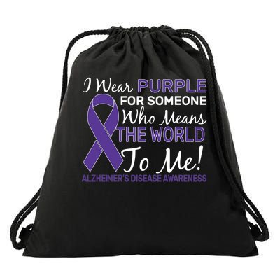 I Wear Purple Alzheimer's Disease Awareness Drawstring Bag