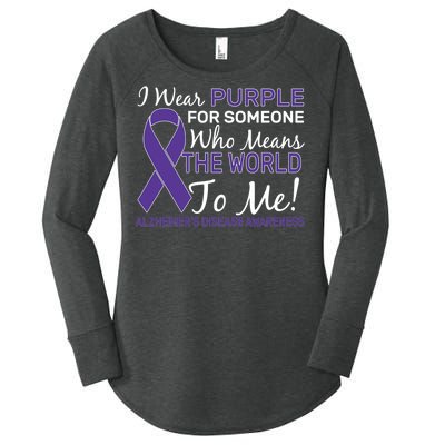 I Wear Purple Alzheimer's Disease Awareness Women's Perfect Tri Tunic Long Sleeve Shirt