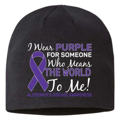I Wear Purple Alzheimer's Disease Awareness Sustainable Beanie