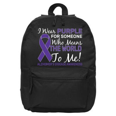 I Wear Purple Alzheimer's Disease Awareness 16 in Basic Backpack