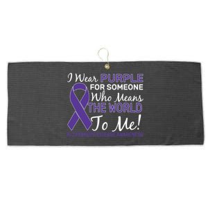 I Wear Purple Alzheimer's Disease Awareness Large Microfiber Waffle Golf Towel