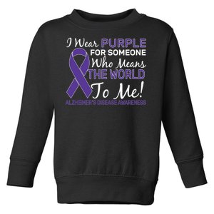 I Wear Purple Alzheimer's Disease Awareness Toddler Sweatshirt