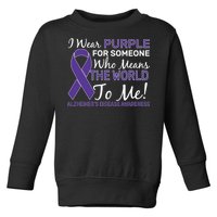 I Wear Purple Alzheimer's Disease Awareness Toddler Sweatshirt