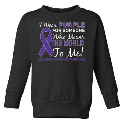 I Wear Purple Alzheimer's Disease Awareness Toddler Sweatshirt