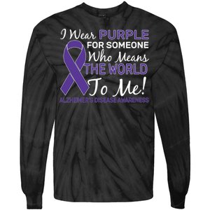 I Wear Purple Alzheimer's Disease Awareness Tie-Dye Long Sleeve Shirt