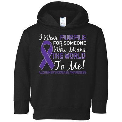 I Wear Purple Alzheimer's Disease Awareness Toddler Hoodie