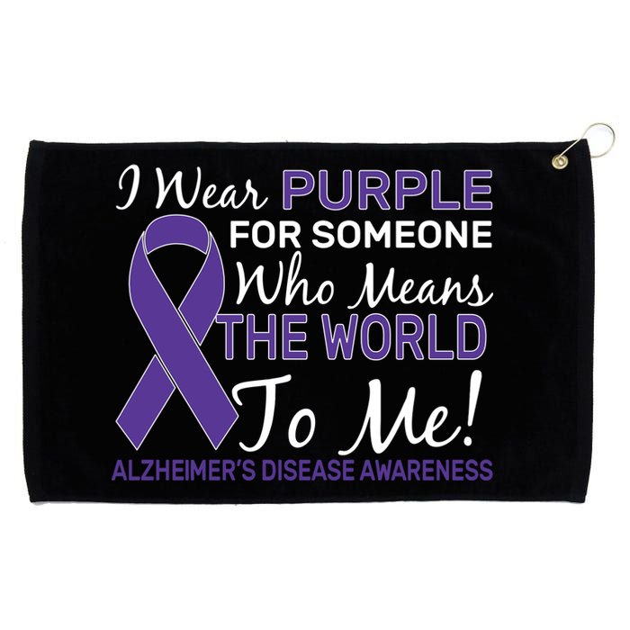 I Wear Purple Alzheimer's Disease Awareness Grommeted Golf Towel