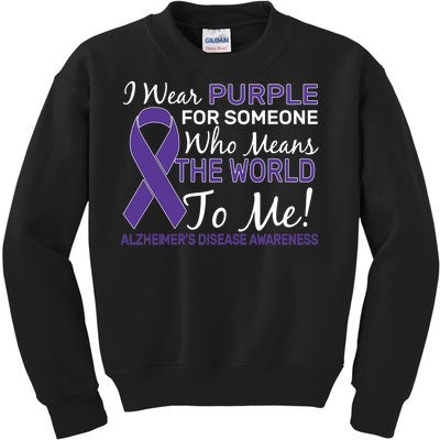 I Wear Purple Alzheimer's Disease Awareness Kids Sweatshirt