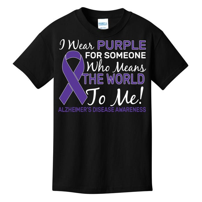 I Wear Purple Alzheimer's Disease Awareness Kids T-Shirt