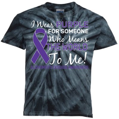 I Wear Purple Alzheimer's Disease Awareness Kids Tie-Dye T-Shirt