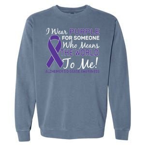 I Wear Purple Alzheimer's Disease Awareness Garment-Dyed Sweatshirt