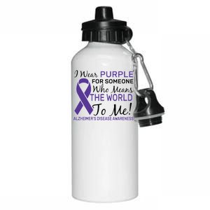 I Wear Purple Alzheimer's Disease Awareness Aluminum Water Bottle 