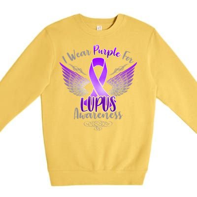 I Wear Purple For Lupus Awareness Premium Crewneck Sweatshirt