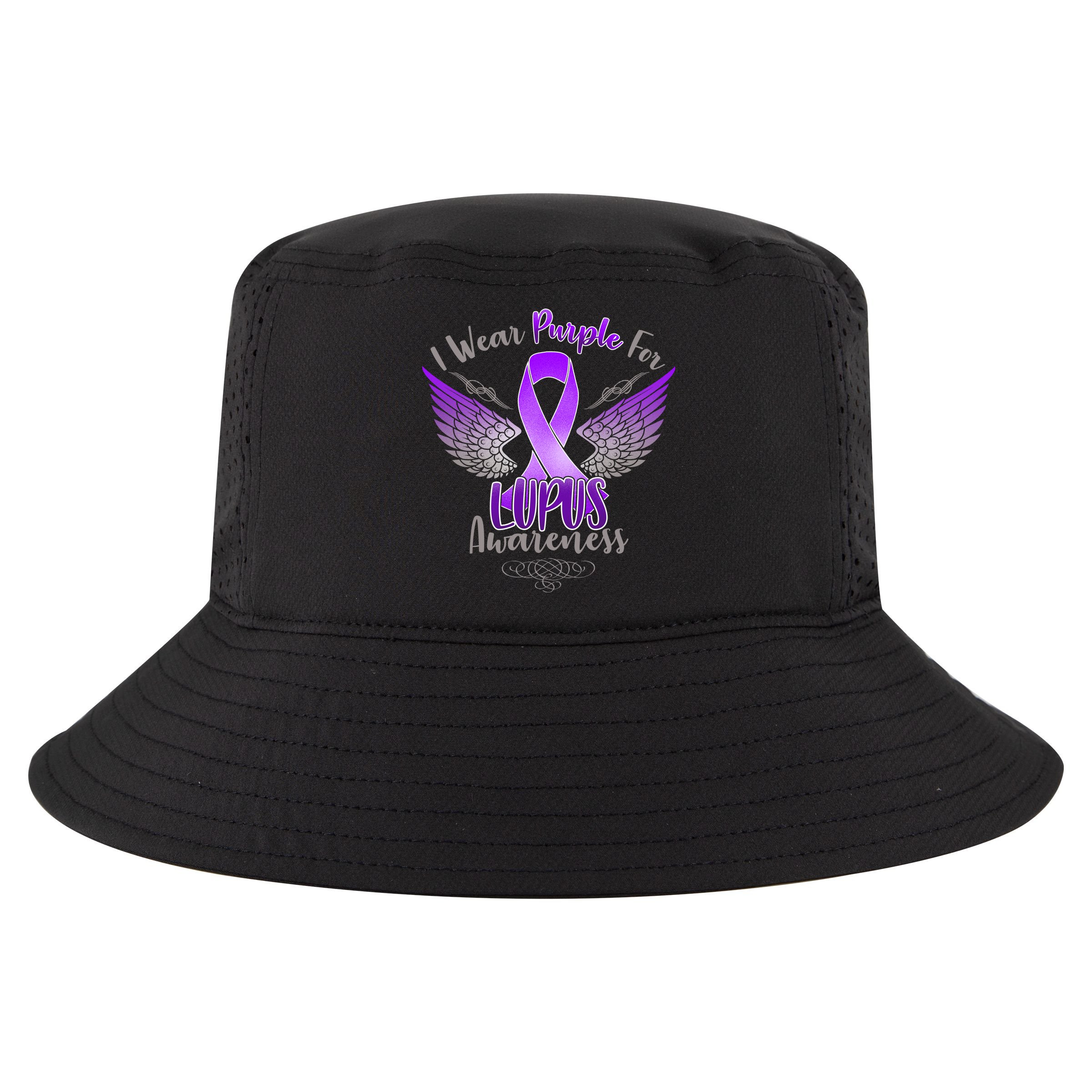 I Wear Purple For Lupus Awareness Cool Comfort Performance Bucket Hat