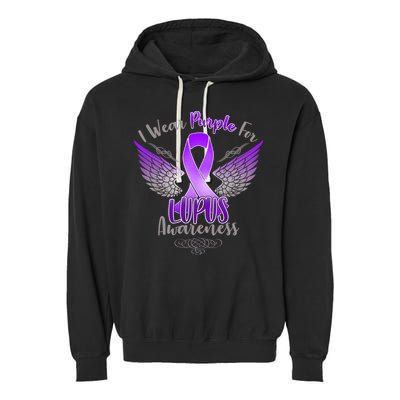 I Wear Purple For Lupus Awareness Garment-Dyed Fleece Hoodie