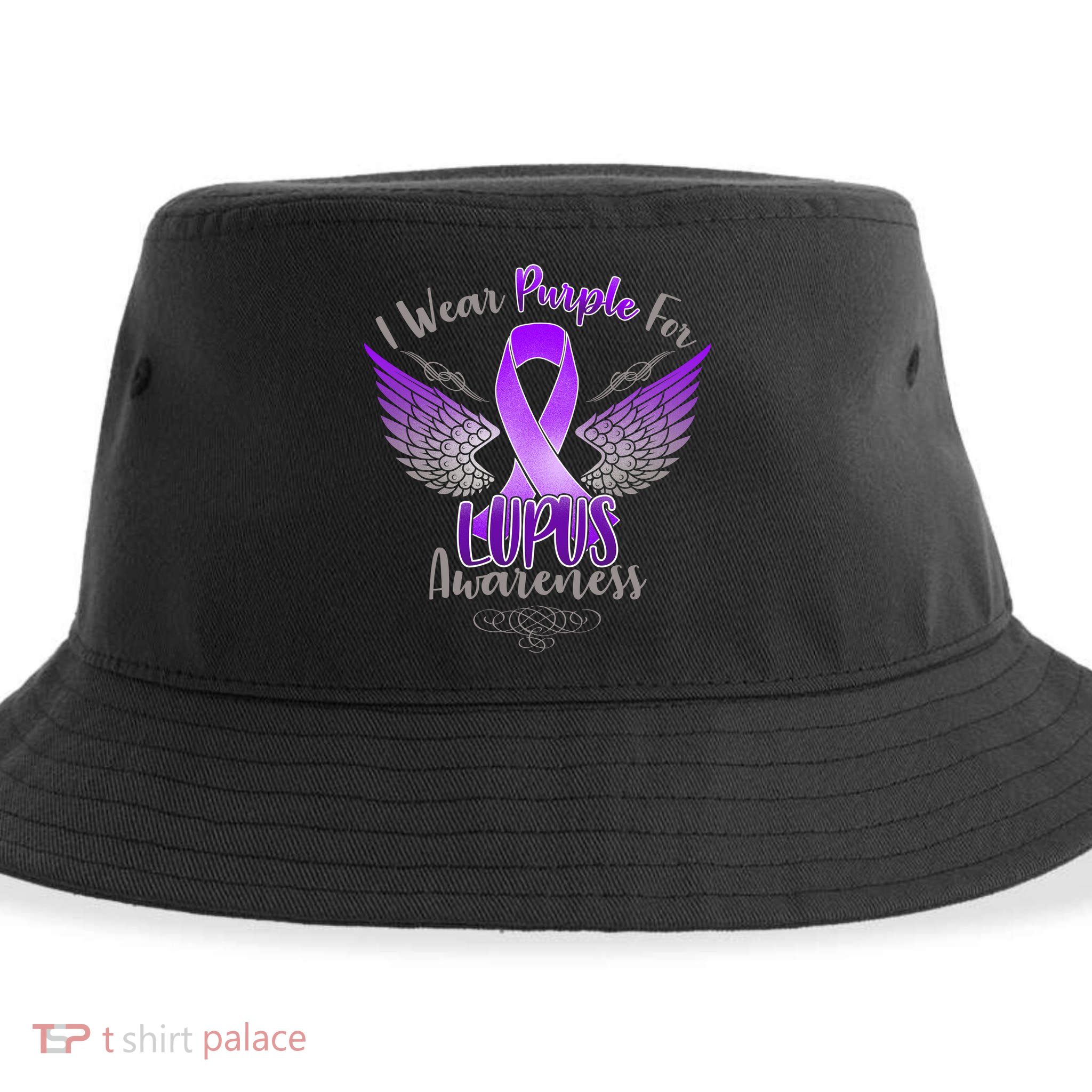I Wear Purple For Lupus Awareness Sustainable Bucket Hat