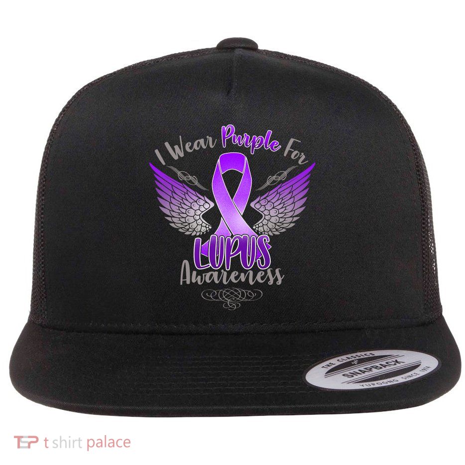 I Wear Purple For Lupus Awareness Flatbill Hat