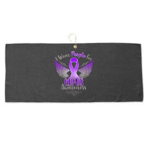 I Wear Purple For Lupus Awareness Large Microfiber Waffle Golf Towel