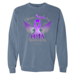 I Wear Purple For Lupus Awareness Garment-Dyed Sweatshirt