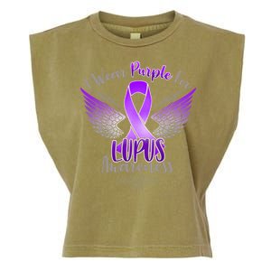 I Wear Purple For Lupus Awareness Garment-Dyed Women's Muscle Tee