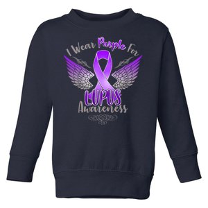 I Wear Purple For Lupus Awareness Toddler Sweatshirt