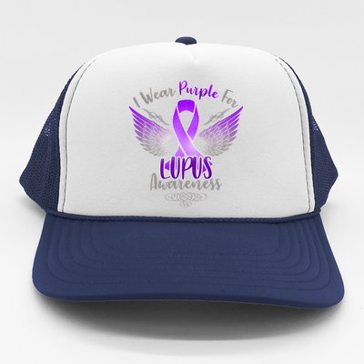 I Wear Purple For Lupus Awareness Trucker Hat